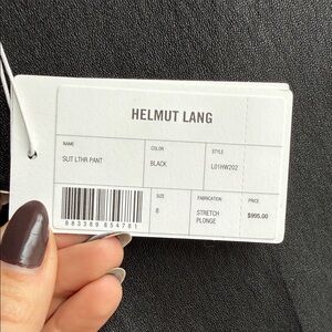 Helmut Lang Black Stretch Leather pants NEW